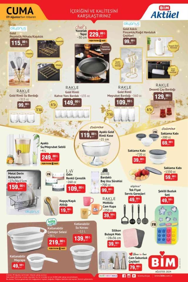 BİM Aktüel Kataloğu: 6-9 Ağustos İndirimli Ürünler Listesi