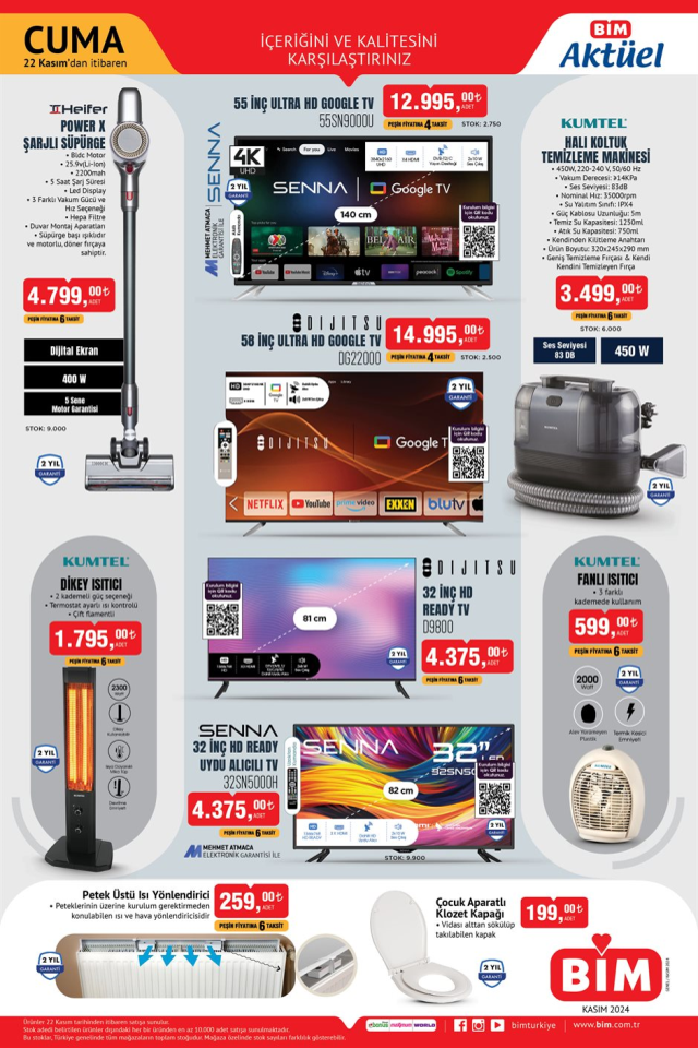 BİM 22 KASIM AKTÜEL KATALOĞU! BİM'de hangi aktüel ürünler var? 22 Kasım Cuma günü Bim'e hangi ürünler gelecek?