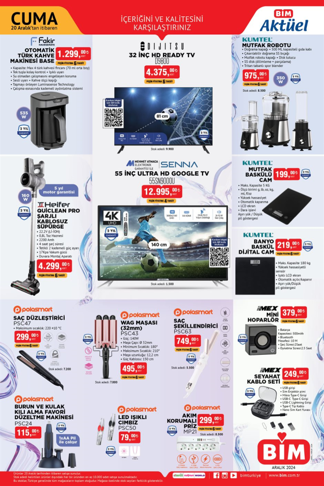 20 ARALIK BİM AKTÜEL KATALOĞU! 20 Aralık Cuma BİM aktüel kataloğunda hangi ürünler var?