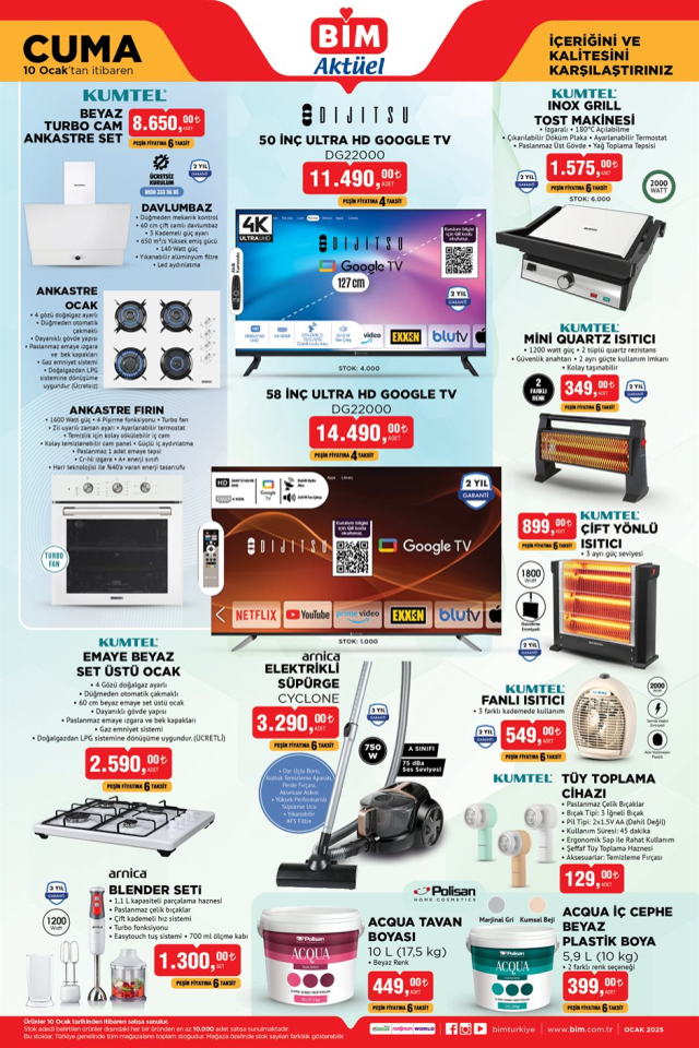 10 OCAK BİM AKTÜEL KATALOĞU! 10 Ocak Cuma BİM aktüel kataloğunda hangi ürünler var? BİM aktüel elektronik ürünler neler?