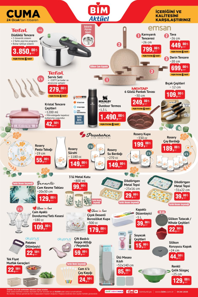 BİM Aktüel 24 Ocak 2025 | BİM AKTÜEL kataloğunda neler var? Bugün BİM'de hangi ürünler olacak?