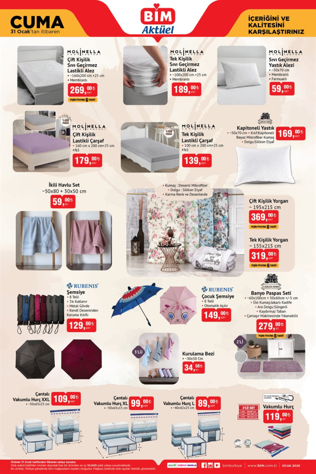 31 Ocak BİM kataloğu 2025! Bu hafta BİM kataloğunda hangi ürünler var?
