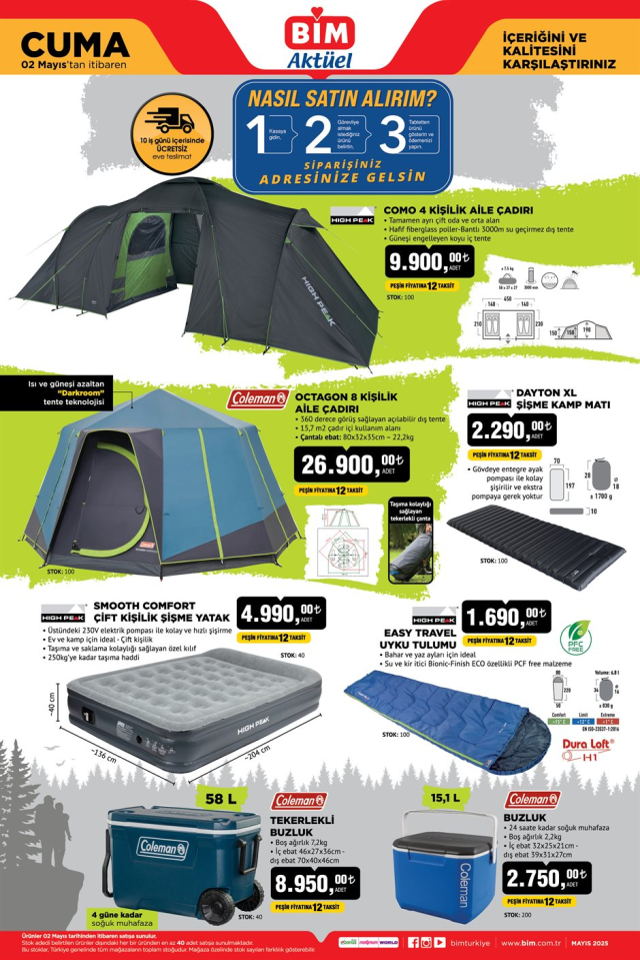 2 Mayıs BİM Aktüel ürünler kataloğu! 2 Mayıs BİM aktüel ürünler neler? BİM 2 Mayıs kamp ürünleri nelerdir?