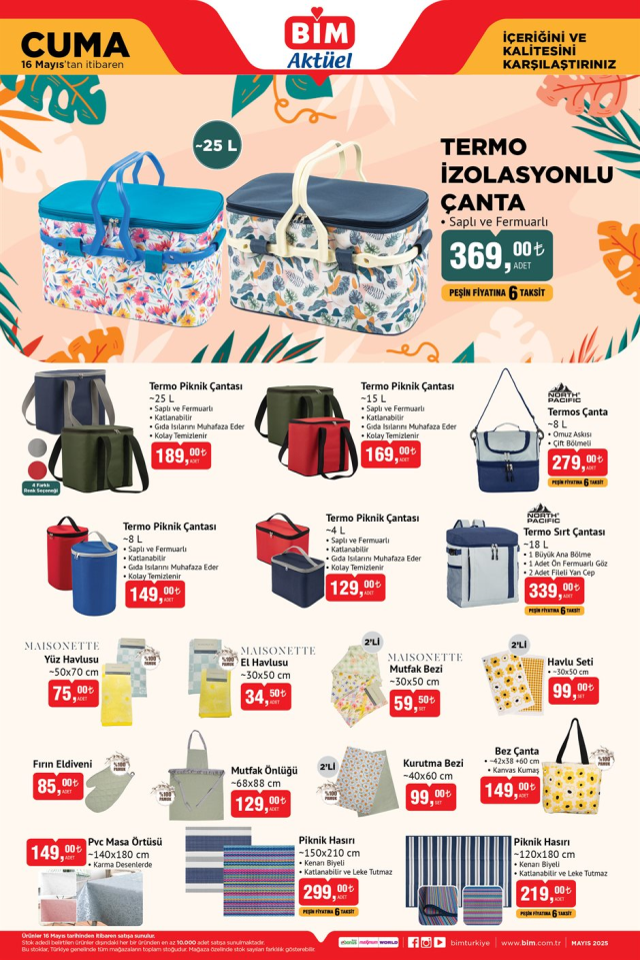 16 Mayıs BİM aktüel ürünler kataloğu! 16 Mayıs Cuma günü BİM'de hangi ürünler var?