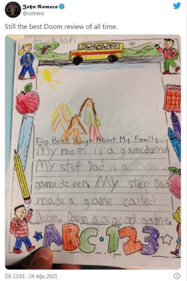 DOOM tasarımcısı John Romero: 'Tüm zamanların en iyi yorumu kızımdan geldi'