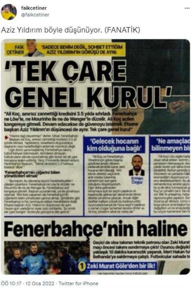 Ali Koç ve yönetimi teyakkuzda! Aziz Yıldırım'dan ortalığı ayağa kaldıran mesaj