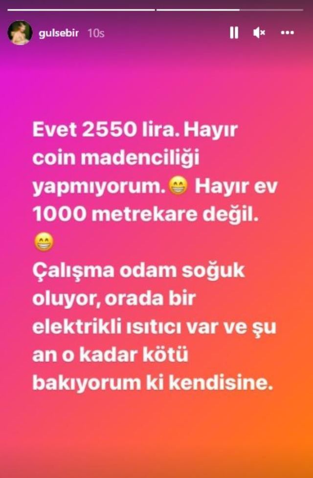 Oyuncu Gülse Birsel, gelen elektrik faturasına isyan etti: Kira tadında