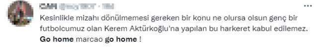 Giresunspor maçında Kerem Aktürkoğlu'nu yumruklayan Marcao'ya tepki yağıyor: Evine dön