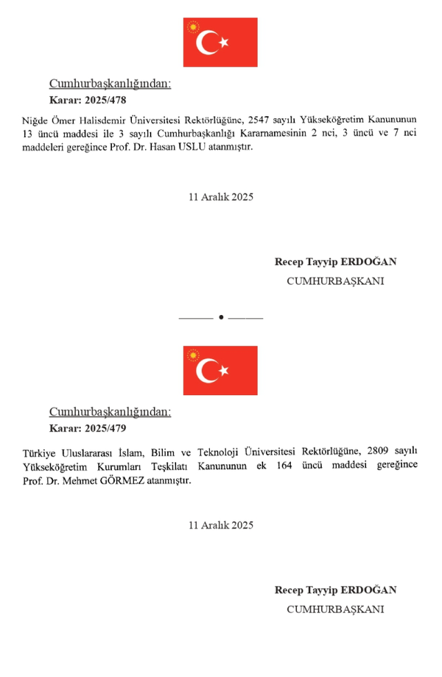 12 Aralık Cuma 2025 Resmi Gazete ATAMA KARARLARI yayınlandı mı? Bugünün kararları neler?