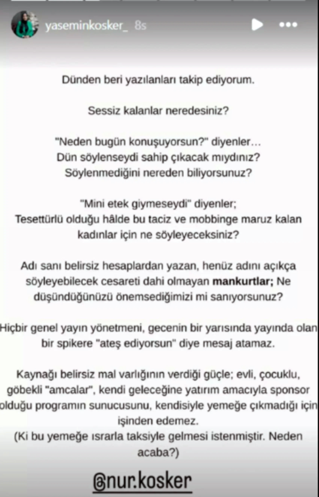 Mehmet Akif Ersoy hakkında bir paylaşım da Nur Köşker'in ablasından geldi
