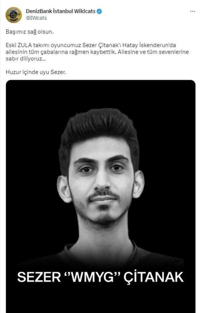 Zula oyuncusu Sezer Çitanak, depremde hayatını kaybetti