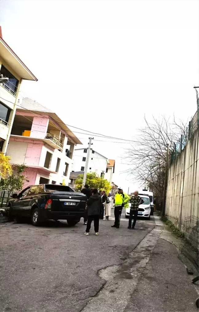 Karamürsel'de demir korkulukları aşan pikap yolda kaza yaptı