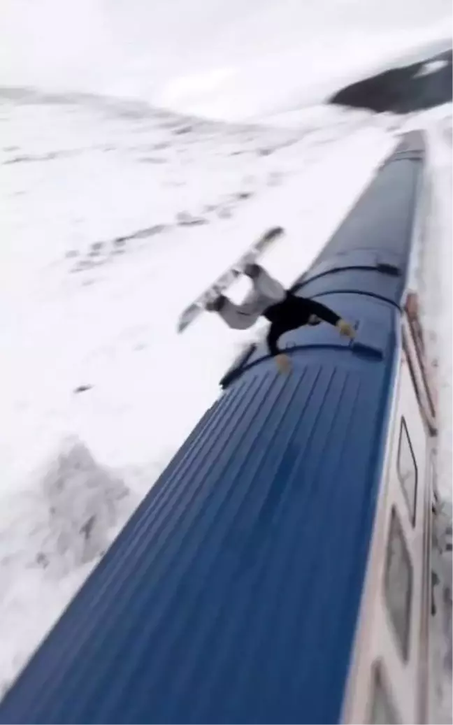 Ünlü snowboardcu Süleyman Atlı, Doğu Ekspresi üzerinden atlayarak bir ilk imza attı