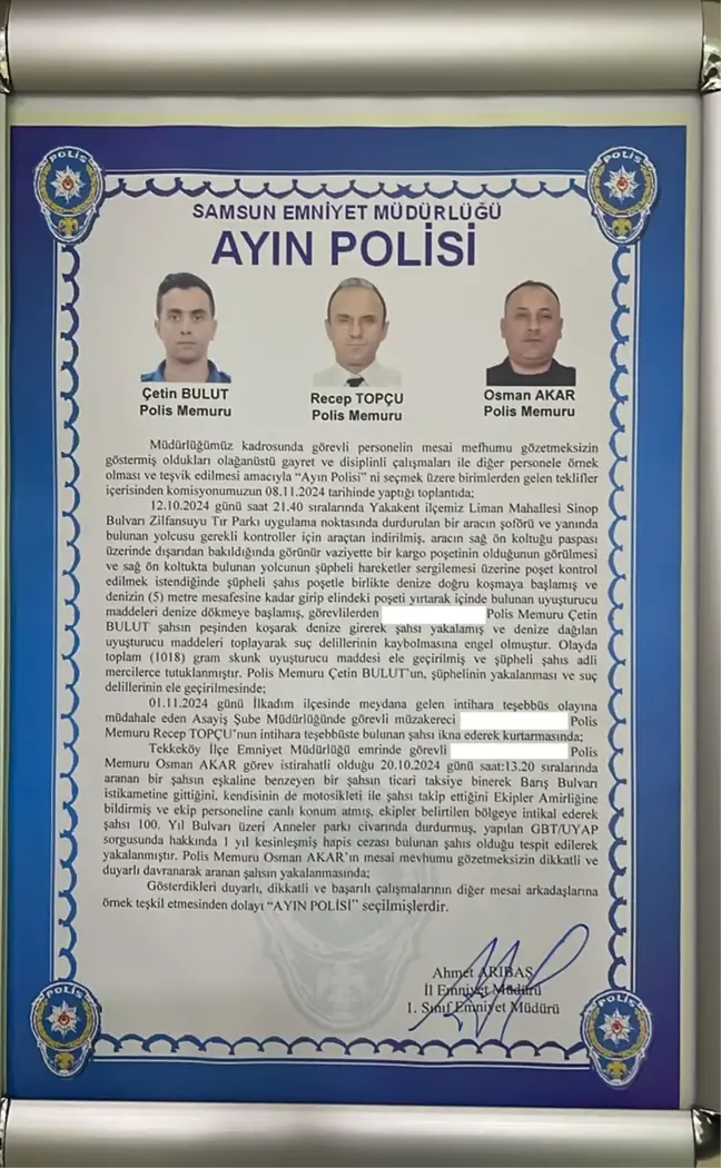 İzinsiz Gününde Firari Hükümlüyü Takip Ederek Yakalayan Polis 'Ayın Polisi' Seçildi