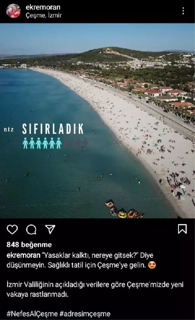 Tatil cenneti Çeşme'de yeni vakaya rastlanmadı