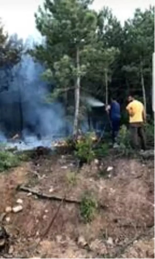 Avcıların dikkati yangının büyümesini önledi