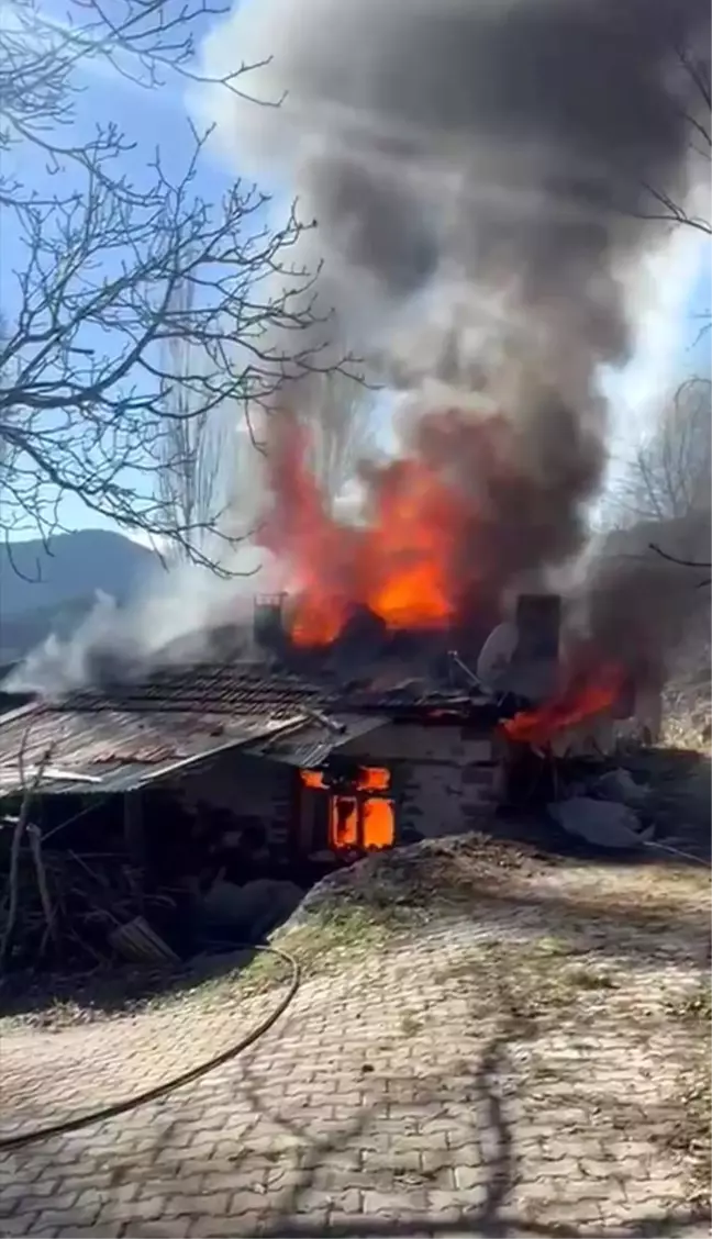 Denizli'de yaşlı kadının evi yangında harabeye döndü