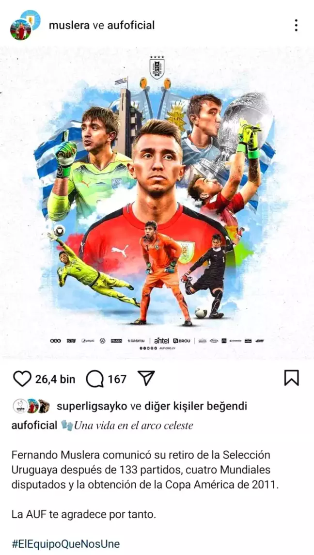 Fernando Muslera, Uruguay Milli Takımı'ndan emekli oldu