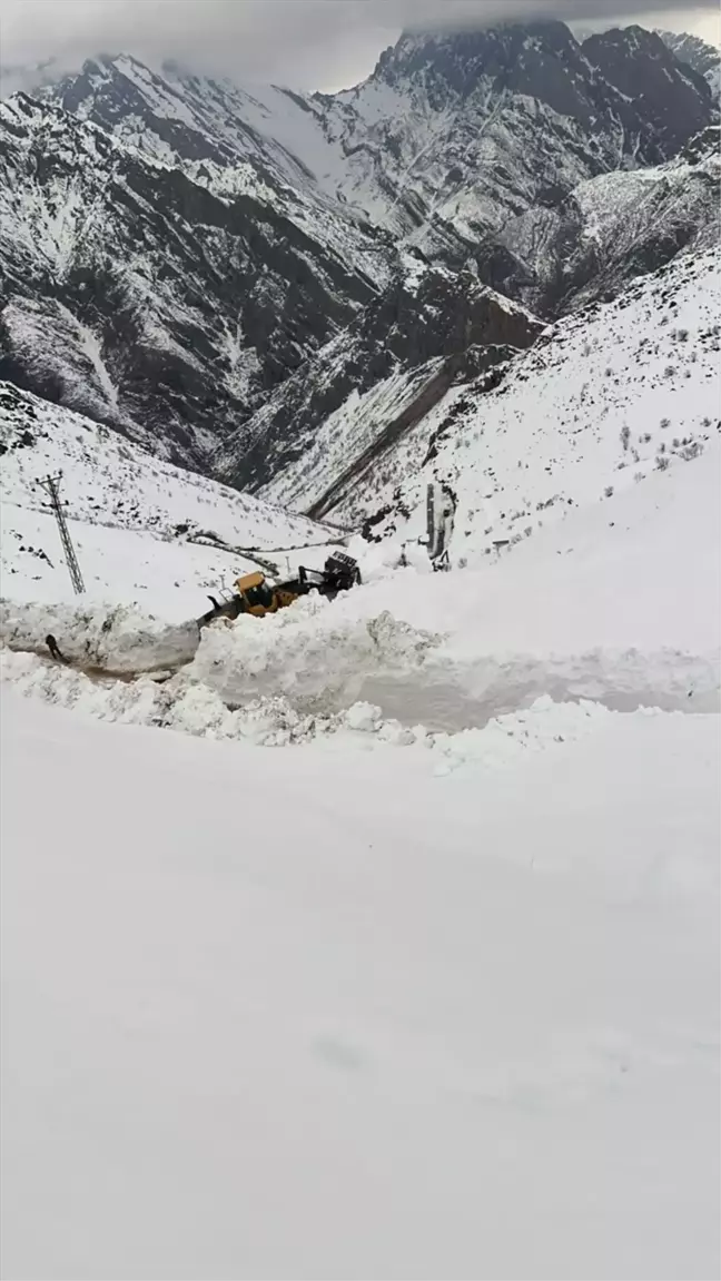 Yüksekova'da karla mücadele çalışmaları devam ediyor