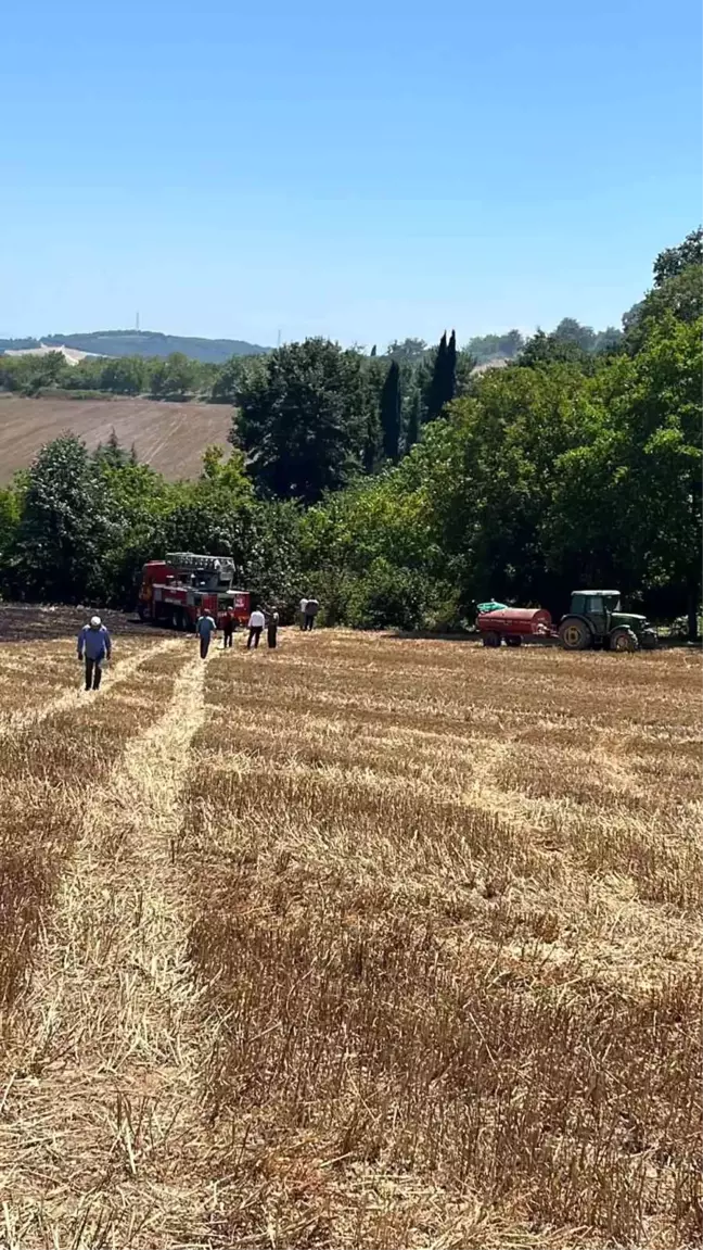 Kaynarca'da çıkan anız yangını mezarlığa sıçramadan söndürüldü