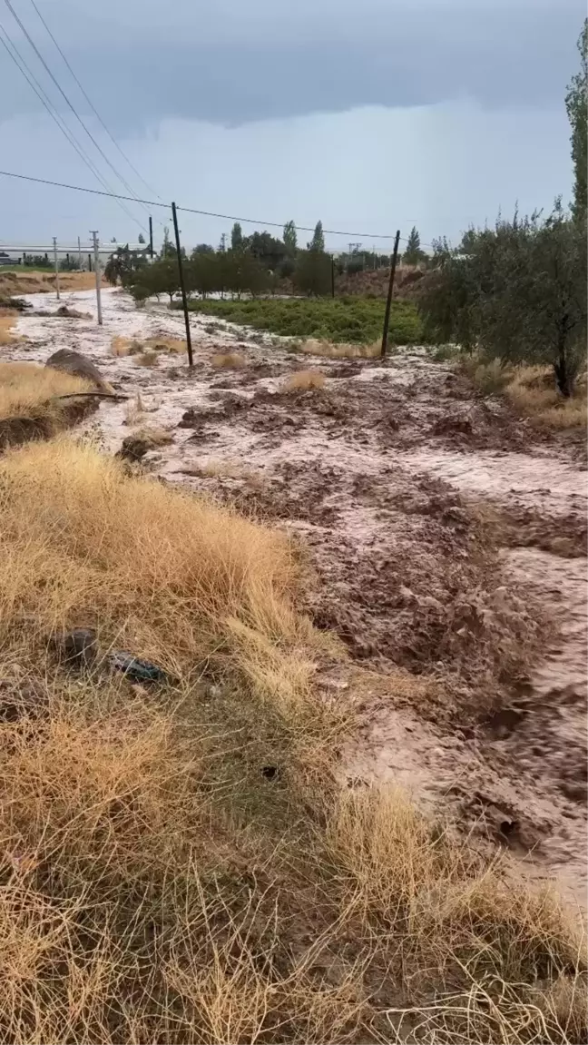 Aksaray'da Şiddetli Yağmur Sonrası Dereler Taştı