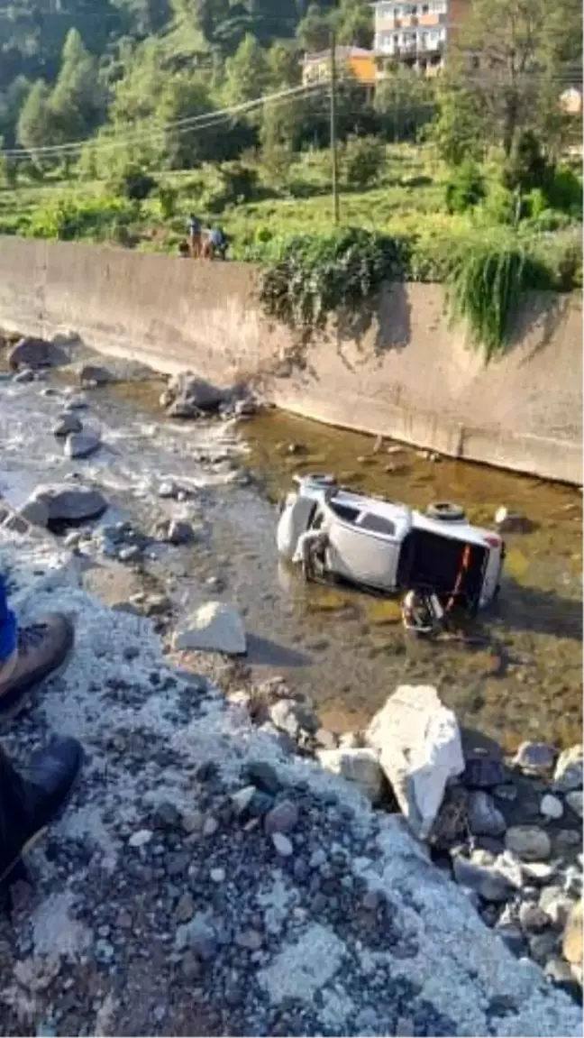 Hopa'da Kamyonet Dereye Düştü, Sürücü Yaralı