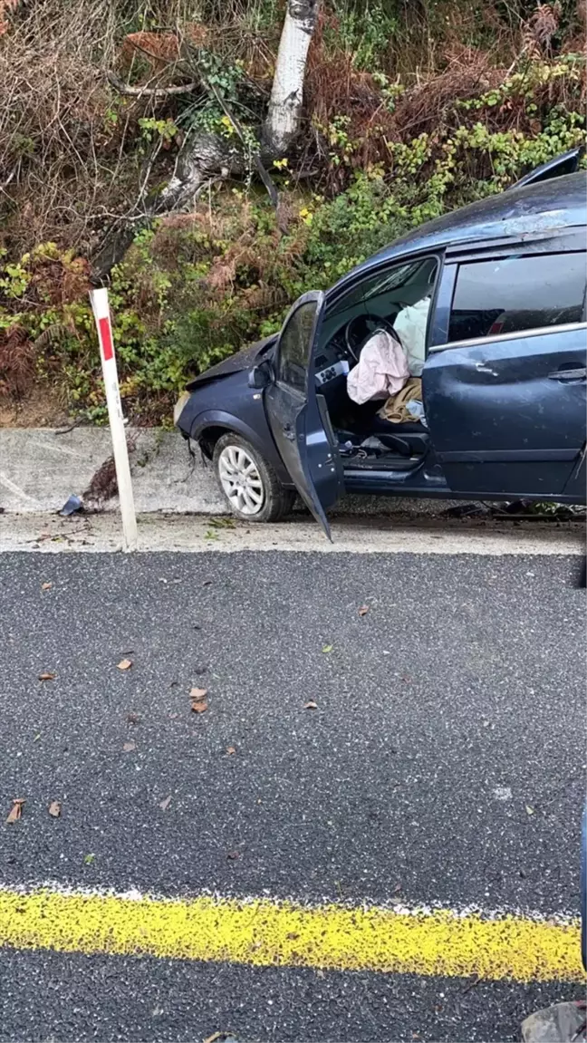 Düzce'de Su Kanalına Çarpan Otomobilde 3 Yaralı