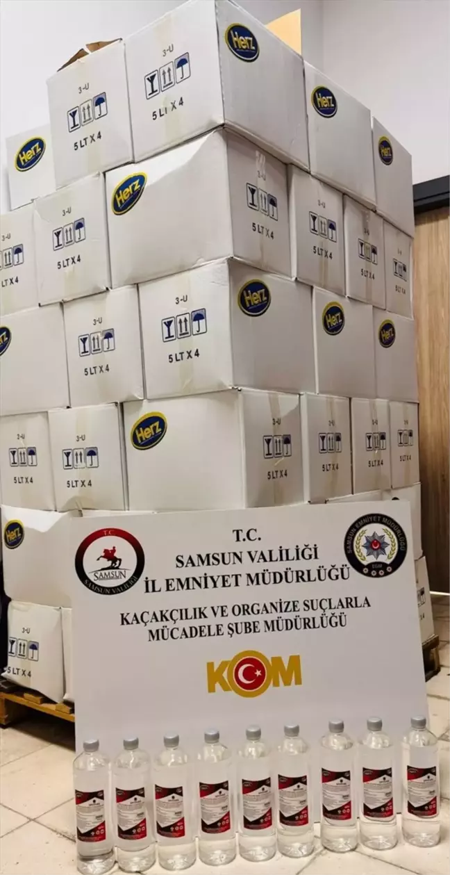 Samsun'da Kaçak Etil Alkol Operasyonu: 1070 Litre Ele Geçirildi