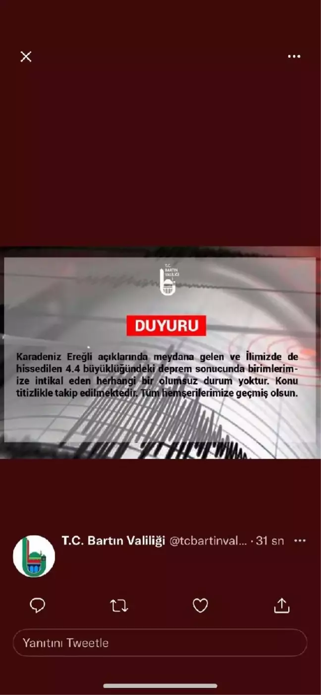 Ereğli açıklarında 4.4 büyüklüğündeki deprem birçok ilden hissedildi (4)