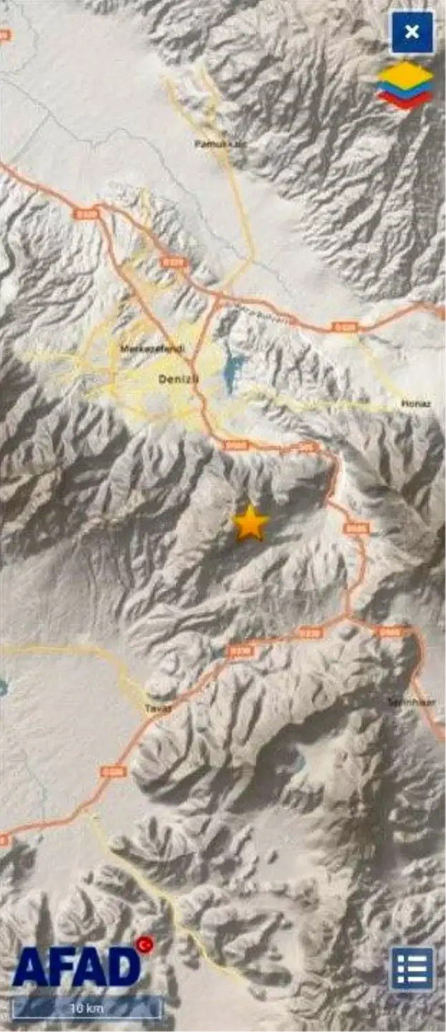 Denizli'de 3.2 Büyüklüğünde Deprem Meydana Geldi