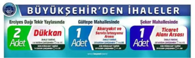 Büyükşehir'den Yatırımcılar İçin Üç Fırsat