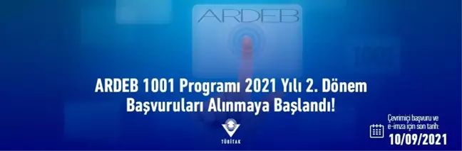 ARDEB-2021 Yılı 2. Dönem 1001 Projelerinin Başvuruları Alınmaya Başlandı