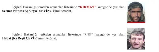 Şırnak'ta Etkisiz Hale Getirilen Teröristlerin Kimlikleri Açıklandı