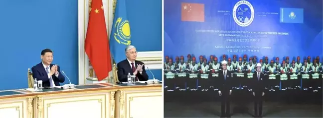 Xi Jinping ve Kasım Cömert Tokayev Trans-Hazar Uluslararası Taşımacılık Rotası'nın açılış törenine katıldı