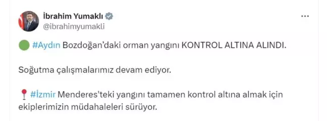 Aydın Bozdoğan'daki Orman Yangını Kontrol Altına Alındı