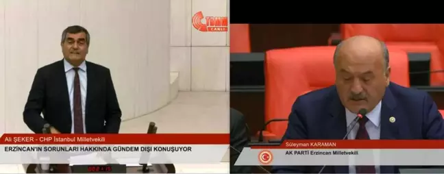 CHP'li vekil TBMM'de Erzincan'ı konuştu, AK Partili vekil cevap verdi