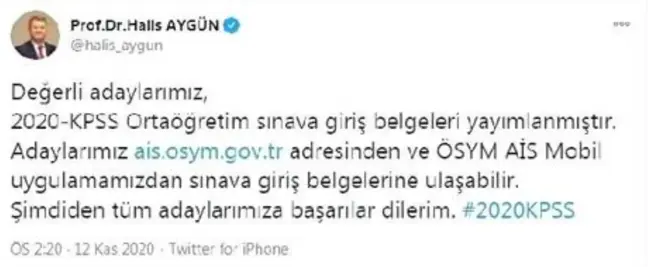 2020-KPSS Ortaöğretim sınava giriş belgeleri yayımlandı