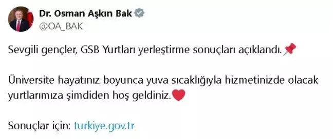 KYK Yurt Başvuru Sonuçları Açıklandı