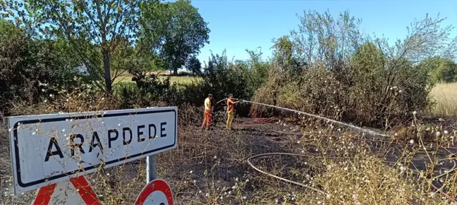 Bilecik'te Arapdede Köyünde Yüksek Gerilim Hattı Yangını Kontrol Altına Alındı