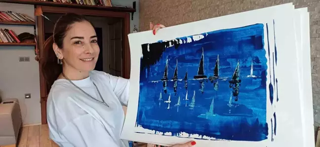Düzce'de 50 yaşında resim yapmaya başlayan kadın