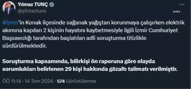 İzmir'de su birikintisi faciasıyla ilgili 29 kişi hakkında gözaltı kararı