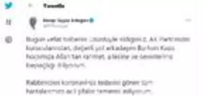 Cumhurbaşkanı Erdoğan'dan Burhan Kuzu için başsağlığı mesajı