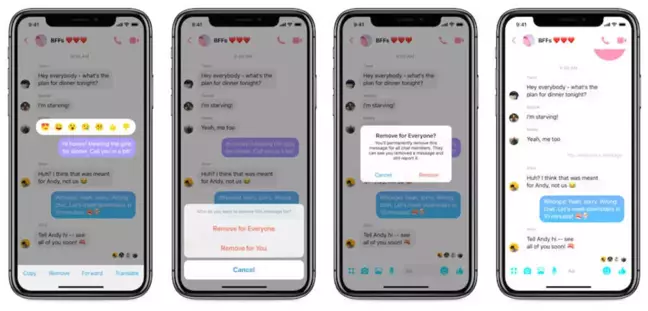 Facebook Messenger 'Unsend' Özelliğini Başlatıyor