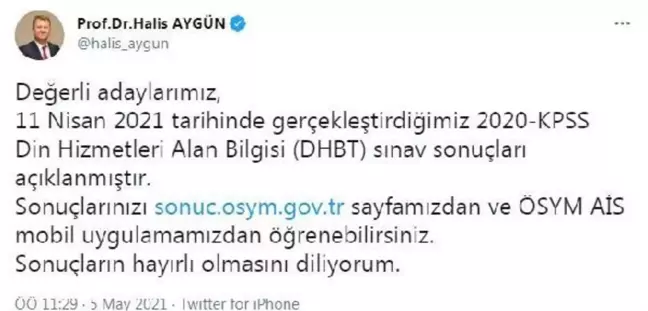 2020-KPSS Din Hizmetleri Alan Bilgisi Sınavı sonuçları açıklandı