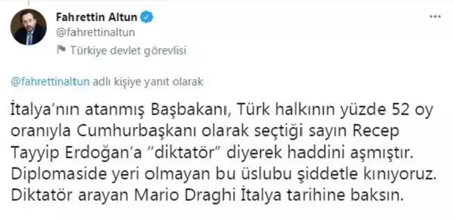 İletişim Başkanı Altun'dan İtalyan Başbakanına tepki