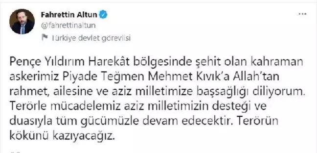Son dakika... İletişim Başkanı Altun: Terörün kökünü kazıyacağız