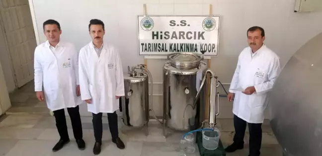 Hisarcık'ta adaçayı yağı deneme üretimi