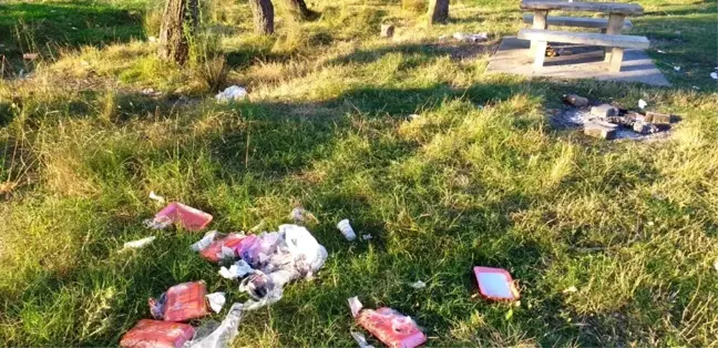 Tekirdağ'da piknik alanında çöp tepkisi