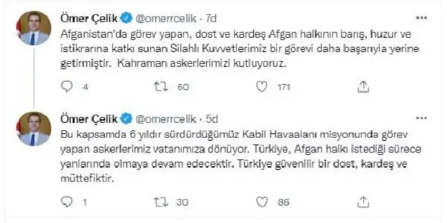AK Parti'li Çelik: Türkiye, Afgan halkı istediği sürece yanlarında olmaya devam edecek