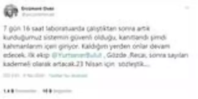 Korona virüs aşısı için çalışan Prof. Dr. Ovalı'dan heyecanlandıran paylaşım